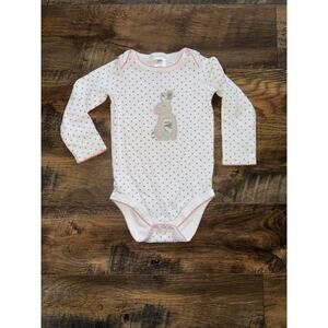 BABY BODEN Bunny & Polka Dot Organic Cotton Onesie (18-24m)